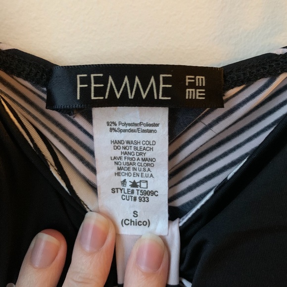 FEMME Black & White Dressy Tank - Picture 4 of 4